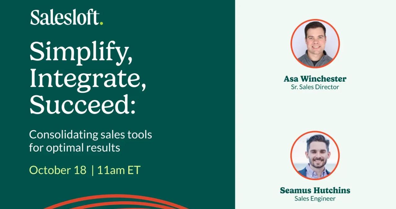 Consolidating Sales Tools for Optimal Results Webinar Header