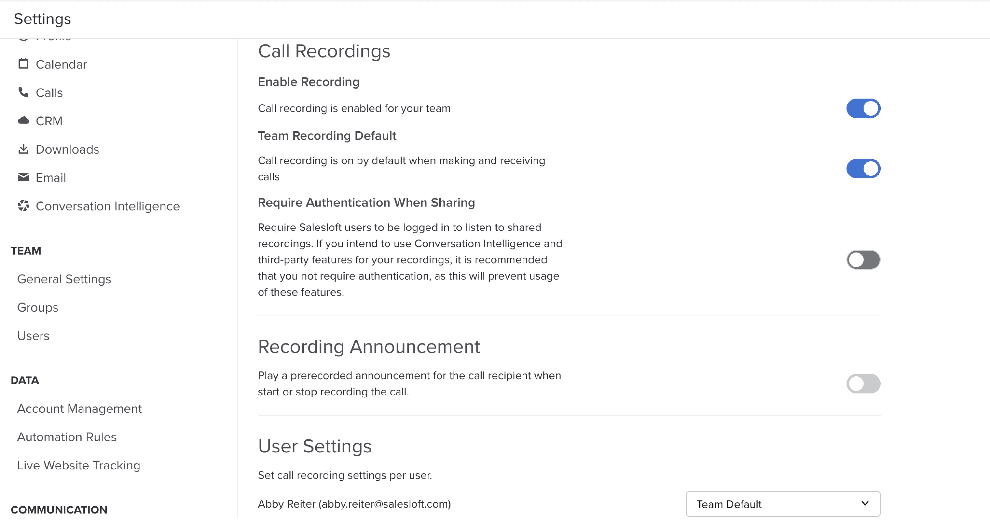 Graphic showing Call recording software settings