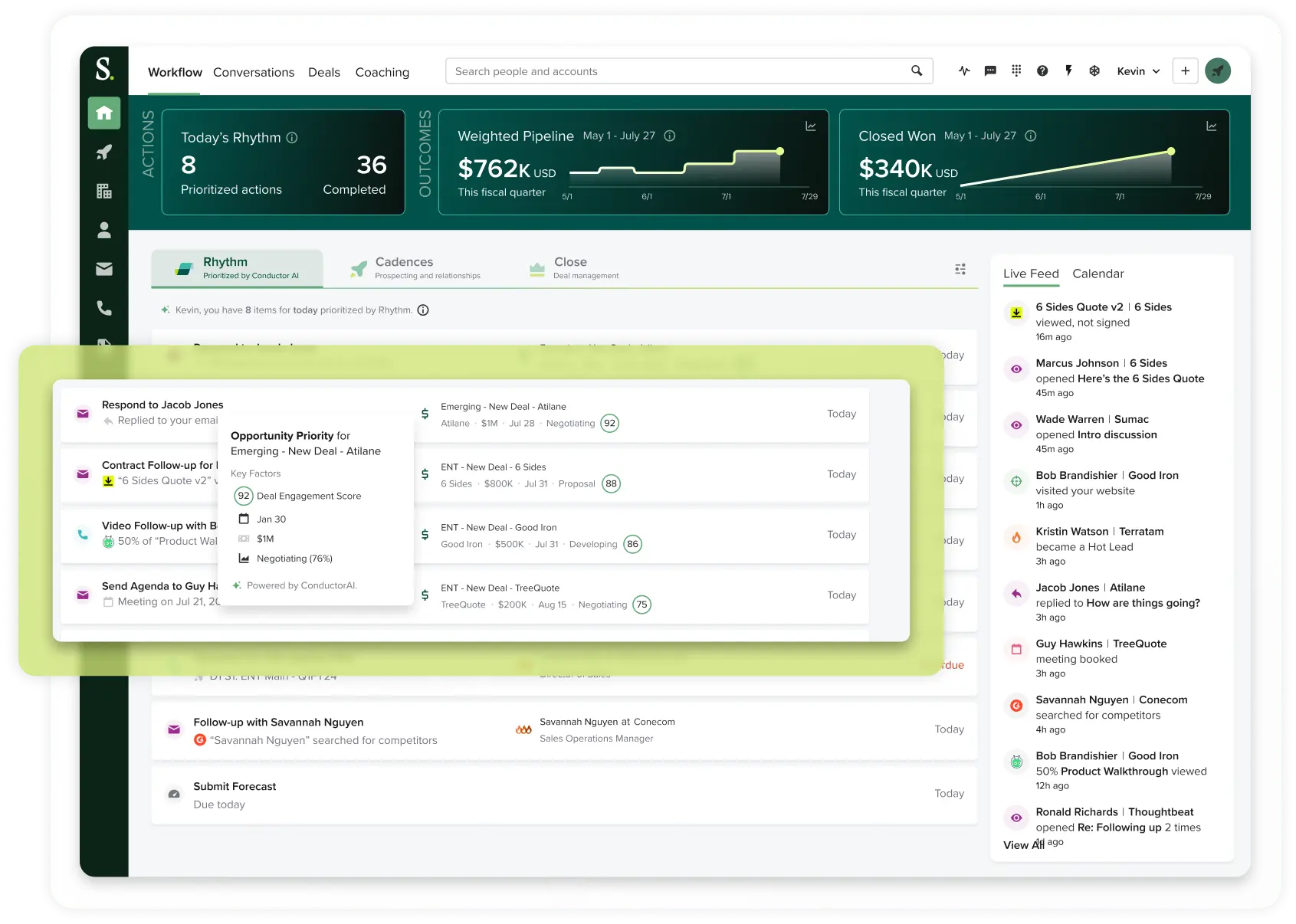 Graphic showing the Conductor AI Dashboard