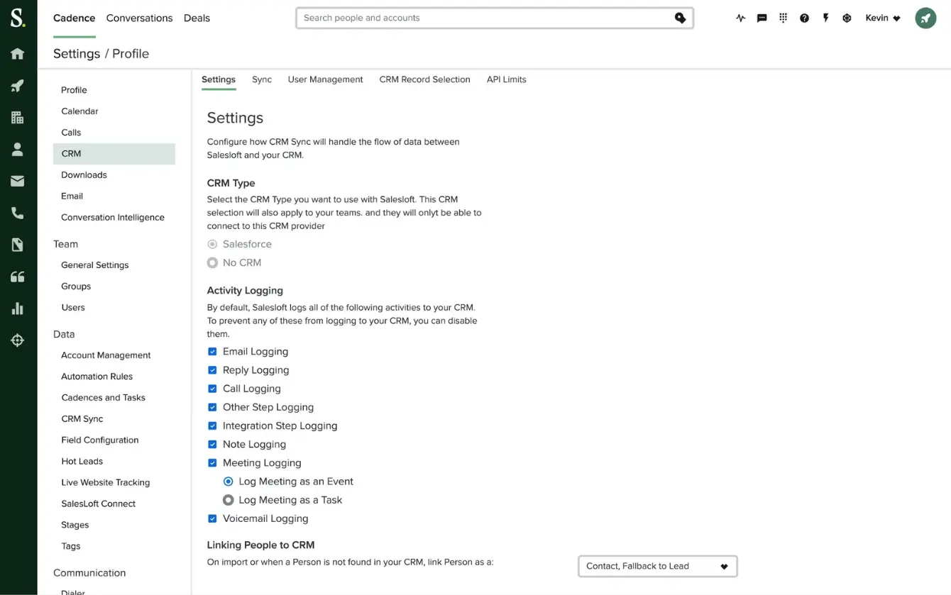 Graphic showing the cadence settings